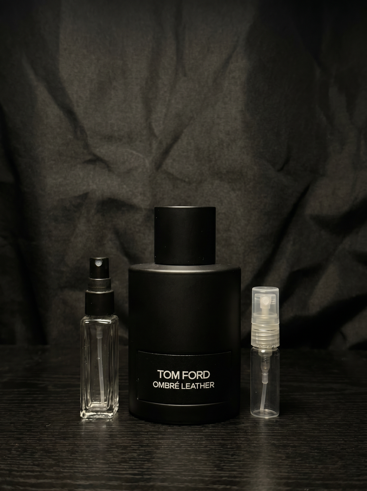 Tom Ford Ombré Leather with Velmori decant vials